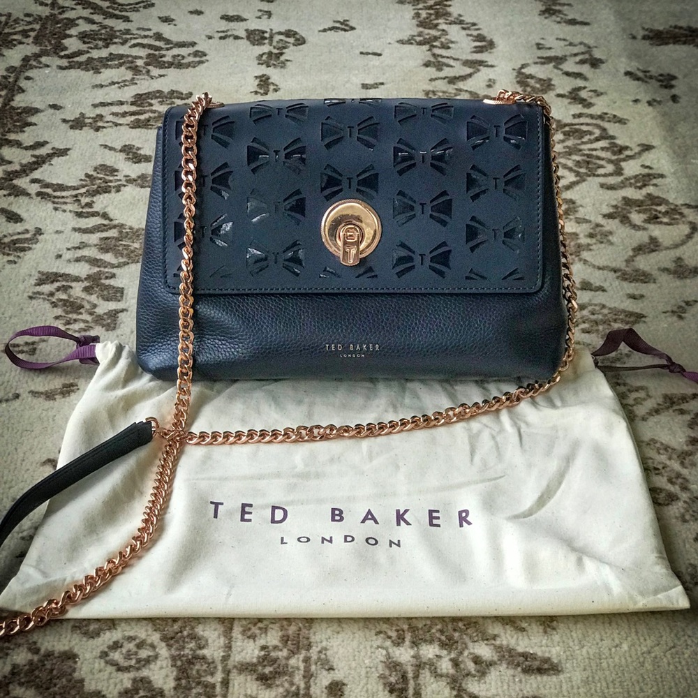 Ted Baker Mina Bow Cutout Leather Crossbody Bag